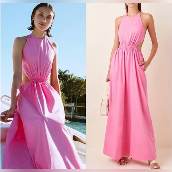 STAUD Apfel Pink Maxi Dress XS - Picture 2 of 5